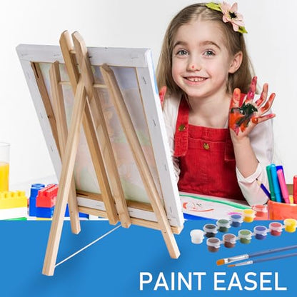Falling in Art 16 Inch Tabletop Display Wood Easel Stand,4 Pack - style: 16"- 4p