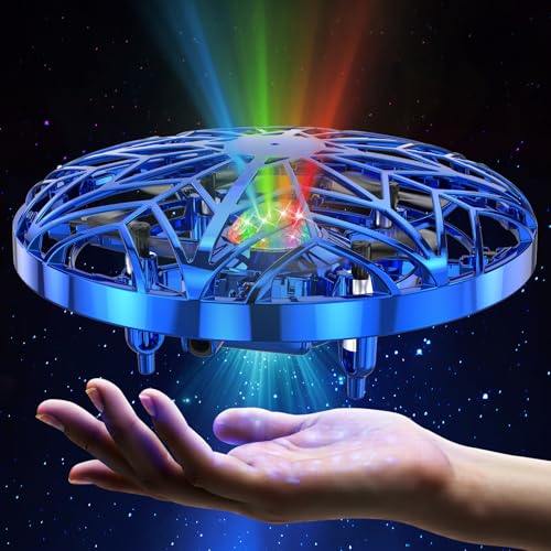 Hand Operated Drone Toy for Kids - Easy Fly Hover Drone with AI Motion Sensor, Rechargeable Drones for Kids 8-12 & 6-8, Safe Mini Quadcopter with Auto Hover, 360 Flip/Roll, Perfect Boys Girls Drones for Age 4-6-8-12 Birthday Gifts - color: Blue