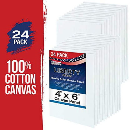 U.S. Art Supply 4 X 6 Inch Art Canvas Board Panels 24 Pack - 8 Ounce - size: 4" x 6"