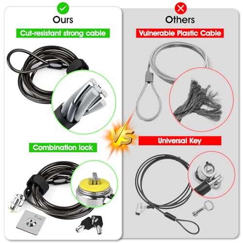 Laptop Cable Lock Hardware Security Cable Lock Anti Theft, Anchor Plate & 2 Keys Compatible with Notebooks Smart Phone Tablet Electronic Products (2 Pack) - size: 2 Packs