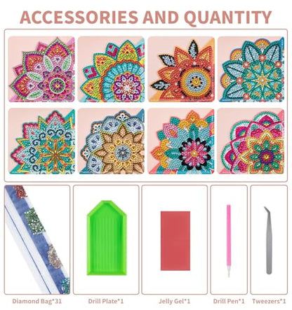 8 PCS Diamond Art Bookmarks, Diamond Painting Bookmarks for Book Lovers - color: Multicolor