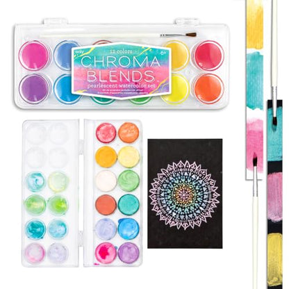 Ooly Chroma Blends Pearlescent Watercolor Set, 12 Colors - style: Chroma Blends Pearlescent Pods