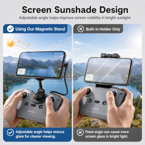 Adjustable Magnetic Phone Stand for DJI RC-N1/N2/N3 Controller(Round Base) - size: Round