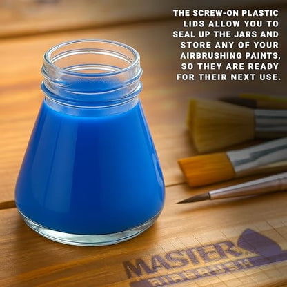 Master Airbrush Pack of 10, TB-010 Empty 2.7 oz. (80cc) Glass Jar Bottles - size: 2.7oz - Glass - 30°