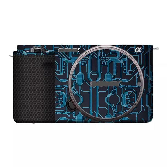 Camera Cover Skin Sticker for Sony ZV-E10 Camera Protector Film Skin Anti-Scratch Protective Decoration (Circuit Blue) - color: Circuit Blue