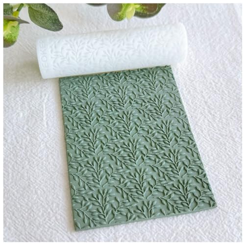KEOKER Polymer Clay Texture Roller - Great for Making Earrings, Like Texture Sheets, Works with Clay Cutters (Olive Leaves) - color: olive leaves