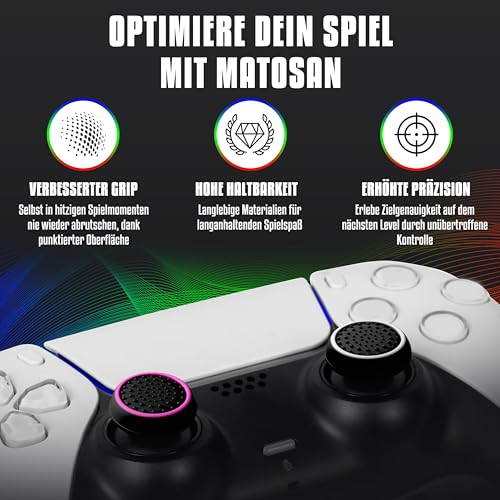 MatoSan 4 Thumbstick Grip Caps – Universal Silicone Controller Covers – Enhanced Grip, Precision & Protection – Anti-Slip Joystick Accessories for All Modern Game Controllers - size: 4 White Set