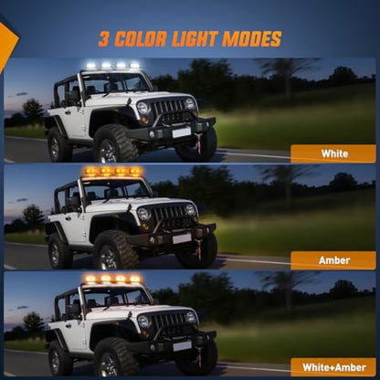 Nilight 6.5Inch Off-Road LED Light Bar White Amber 3 Lighting Modes - color: Amber&White 3 Modes