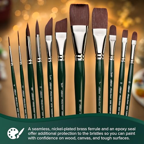 Silver Brush Limited Ruby Satin Size 6 Variety Oil Paintbrush Set, 5pc - color: Size 6 Variety Set, size: 5 Pc
