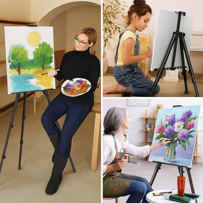 2 Pack Adjustable Art Easel Stand, 17-66 in Aluminum Tripod with Bag