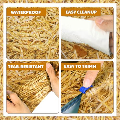 Oudain 54 Inch x 100 ft Hay Bales Straw Tablecloth Roll Cutter Box - style: Hay Bales