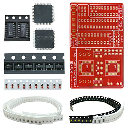 Gikfun Soldering Practice Kit SMD SMT Welding Skill Training Board DIY for School Learning Project, Gold-Plated GK1023