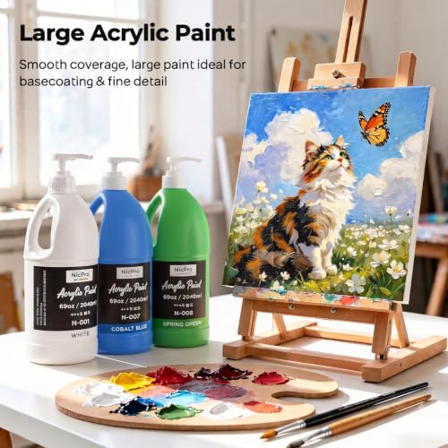 Nicpro Raw Sienna Large Acrylic Paint (69 oz), Rich Pigments, Non Toxic - color: Raw Sienna, size: 69 Fl Oz (Pack of 1)