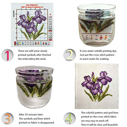 Artvxeay Stamped Cross Stitch Kits - Embroidery Kits for Beginners Cross Stitch Kits for Adults 11 CT Printed Patterns Needlepoint Kits - Colourful Flowers 16x20 inch - color: Colourful Flowers 16x20 inch
