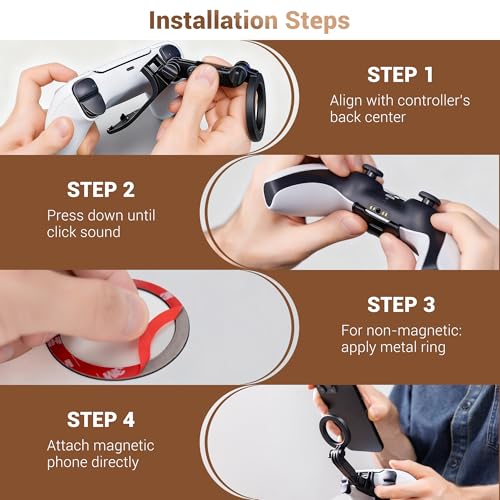 KIWIFOTOS Magnetic Phone Mount for PS5 Wireless Controller - color: for PS5 Gaming Controller