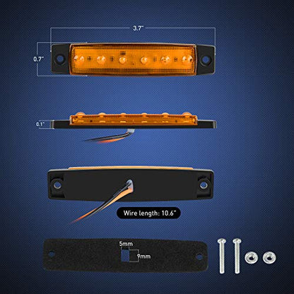Nilight Side Marker Light 30PCS 3.8" Warning Lamps Kit - color: 3.8" Amber Red White 30Pcs