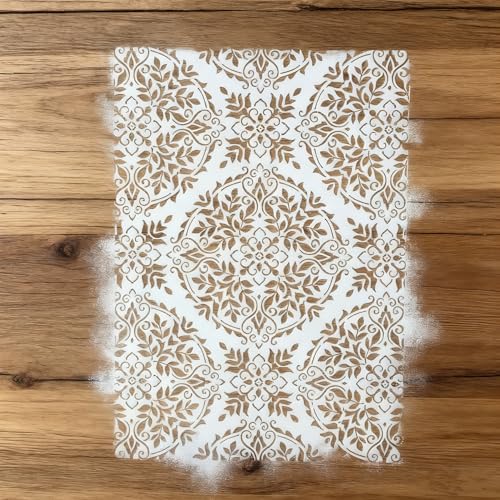 TIAMECH A4 Reusable Palace Totem Lace Stencil for Painting - style: Palace Floral