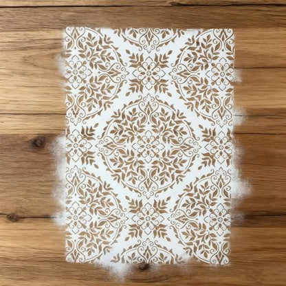 TIAMECH A4 Reusable Palace Totem Lace Stencil for Painting - style: Palace Floral