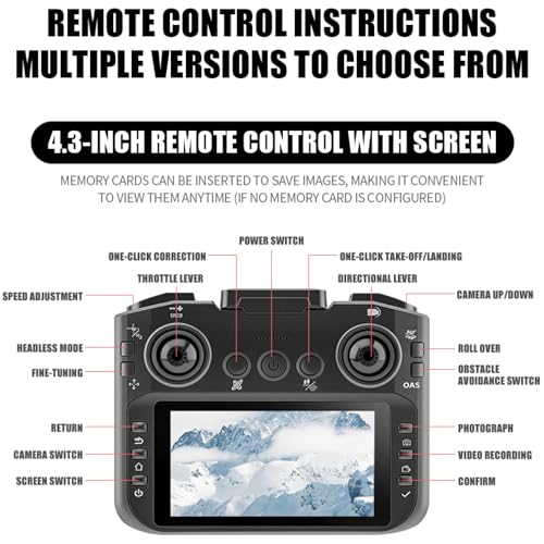 Drones for kids 8-12 with camera – Drone with camera for kids & Beginners, Mini kids drone with Fancy LED Lights, 4.3" Built-In FPV Screen, Three Batteries, Indoor & Outdoor Toy Gift (G) - size: G