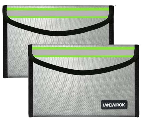 5"x8" Silver Small Fireproof Bag Money Bag Home Office Travel Safe Storage Pouch for Document Cash Valuables Jewelry Mobile power supply Power bank Lipo Battery (20 * 13cm) - size: 20*13cm Silver
