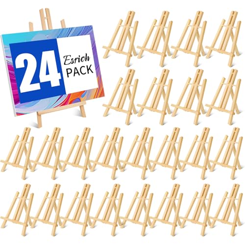ESRICH 24 Pack 11.8" Wood Easels, Tabletop Easel for Painting - style: 11.8"-24P