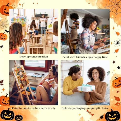 3 Pack Halloween Paint by Numbers Kit for Adults, Fall Ghost, 8x12 inch - color: Halloween-1