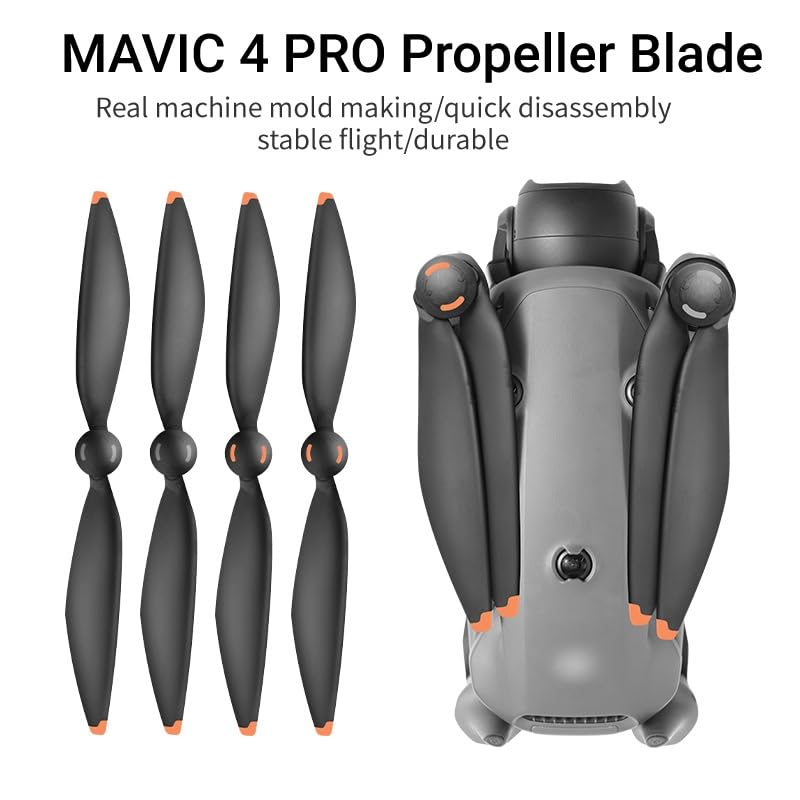 2 Pairs of Mavic 4 Pro Propellers, Quick Release Low Noise Propeller Blades Compatible with DJI Mavic 4 Pro Drone Accessories