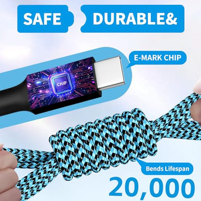 4 in 2 USB C Splitter Charging Cords,Universal Charging Cable,1Pack 5FT - color: Red&White&Black&Blue