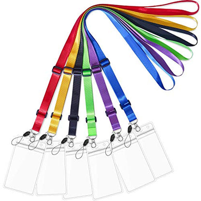 AMUU 6pcs Lanyards Adjustable Extend Length with Vertical id Badge Holder - color: 6 Pack-lanyard With Badge Holder