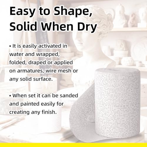 3'' x 106'' Plaster Cloth Gauze Bandages Rolls, 6 Pack 500gsm Plaster Strip - size: 3 * 106 6 Pack