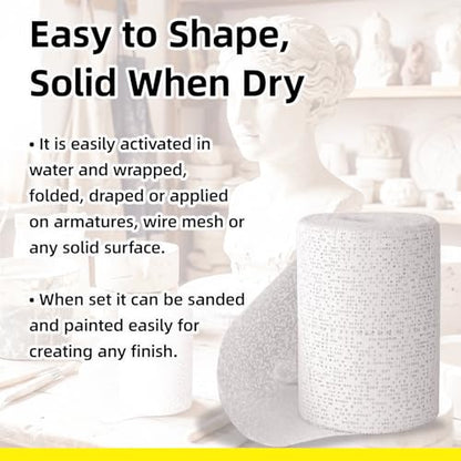 3'' x 106'' Plaster Cloth Gauze Bandages Rolls, 6 Pack 500gsm Plaster Strip - size: 3 * 106 6 Pack