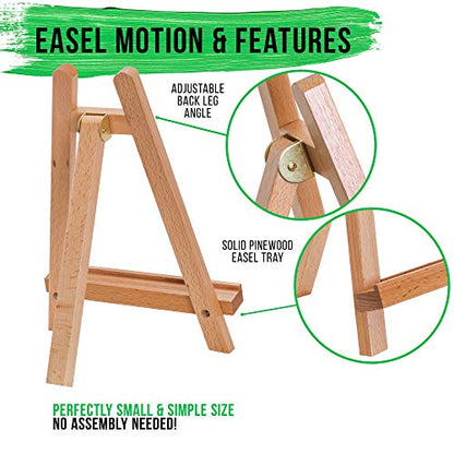U.S. Art Supply 10.5" Small Wooden Tabletop Easel for Painting