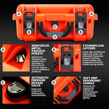 NANUK 915 DJI™ Mini 3 & 4 Pro - Waterproof Hard Case with Drone Foam Insert, Crushproof, Portable Travel Case, Made in Canada – Orange (15.8" x 12.1" x 6.8") - color: Orange