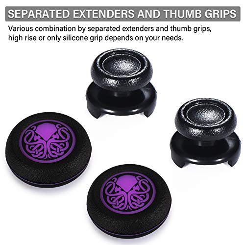 FPS Thumbstick Extender & Printing Rubber Silicone Grip Cover 2 Sets for PS5 & PS4 Controller (Cthulhu Secret) - color: 2