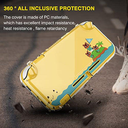 DLseego Protective Case for Switch Lite, Clear Hard PC Case Cover Split Design Shockproof Anti-Scratch Shell Accessories for Switch Lite and Joycon Controller - color: Green