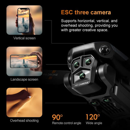 K6 Max FPV Foldable Drone 4K HD Camera, Optical Flow Hovering, 360° Roll, One-Key Start, 2 Batteries, 100m Range, for Adults and Teens 14+