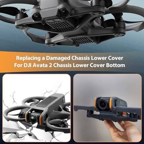 for DJI Avata 2 Bottom Shell Replacement for DJI Avata 2 Under Body Cover Replacement Bottom Frame Drone Part Accessories with Gasket (Without Screws)