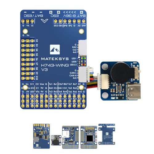 HTLNUZD Mateksys Wing V3 Flight Controller STM32H743VIT6 Built-in OSD Support Dual Camera INAV for RC FPV Airplane Fixed Wing Drones