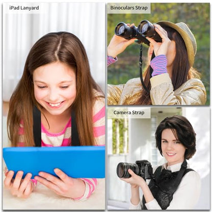 FIEIL Universal Shoulder Strap, Replacement Nylon Neck Lanyard, Comfortable Adjustable Shoulder Strap for iPad, Camera, Crossbody Bag, Binocular, Tablet (Black) - size: 1 Pack Black