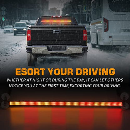 XRIDONSEN 35 inch Traffic Advisor Light Bar Amber Red Emergency lights - color: Amber/Red