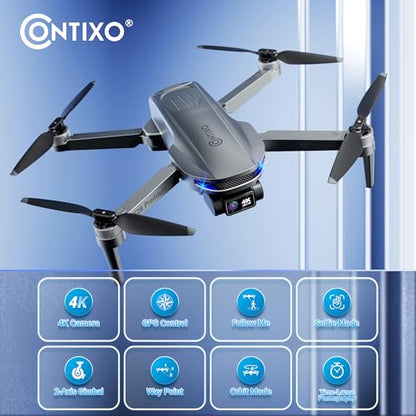Contixo F28A Premium Drone With 4K Camera, Two-axis Gimbal, 23 Mins Flight Time, 110° Wide-angle, Follow Me, Auto Return, 1000m Control Range, GPS Professional Drones For Adults, Beginner, Teenager - style: F28A Pre