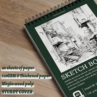 Spiral Art Creation Sketchbook Drawing Paper Notebook Pads for Kids Drawing