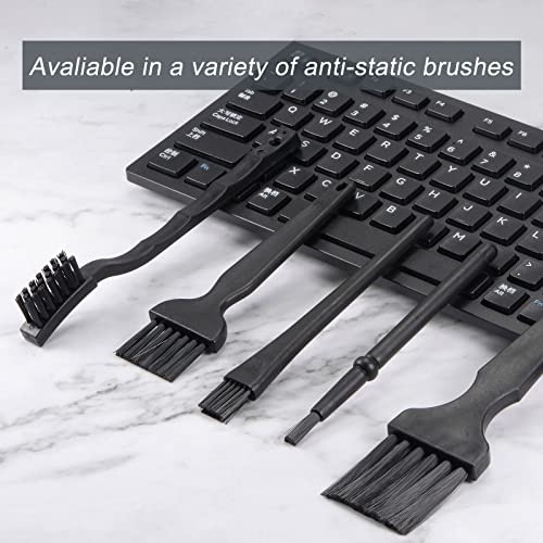uxcell 4 Pcs Anti Static ESD Brush Portable Plastic Handle Nylon Lab Cleaning Brushes for Electronics Keyboard PCB BGA Repair Soldering, 15x30mm Bristles