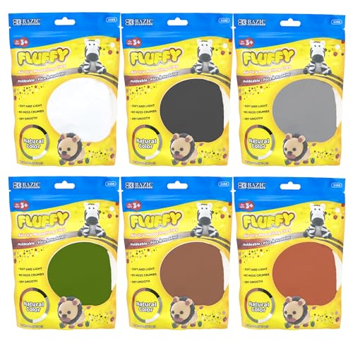 BAZIC PRODUCTS Natural Color Air Dry Modeling Clay, 6 Colors, 2 Oz - size: 2 oz