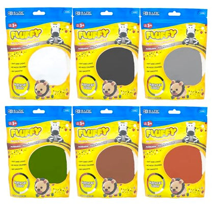 BAZIC PRODUCTS Natural Color Air Dry Modeling Clay, 6 Colors, 2 Oz, 48-Case - size: 48-Pack