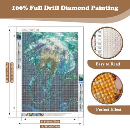 Jellyfish Diamond Art Kits for Adults, Animals 5D Diamond Painting Kits - color: CM094