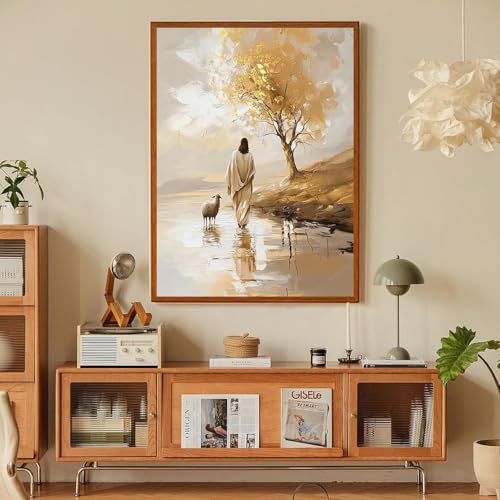 Jesus Paint by Numbers Kit for Adults Framed Canvas 12X16 in, Frameworkless - color: YH02834
