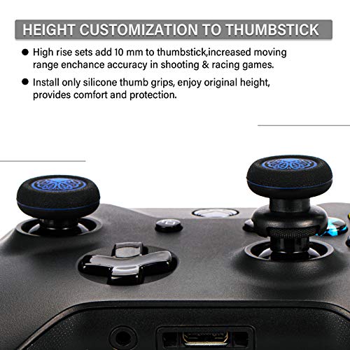 FPS Thumbstick Extender & Printing Rubber Silicone Grip Cover 2 Sets for Xbox Series X/S & Xbox One Controller(Deep Sea Cthulhu Blue) - color: cthulhu blue