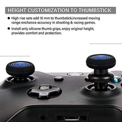 FPS Thumbstick Extender & Printing Rubber Silicone Grip Cover 2 Sets for Xbox Series X/S & Xbox One Controller(Deep Sea Cthulhu Blue) - color: cthulhu blue