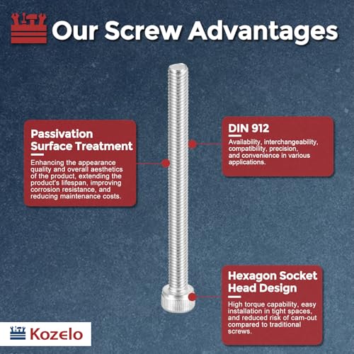 Socket Head Cap Screws M5-0.8x60mm 304 Stainless Steel Silver 10pcs - size: M5-0.8x60mm